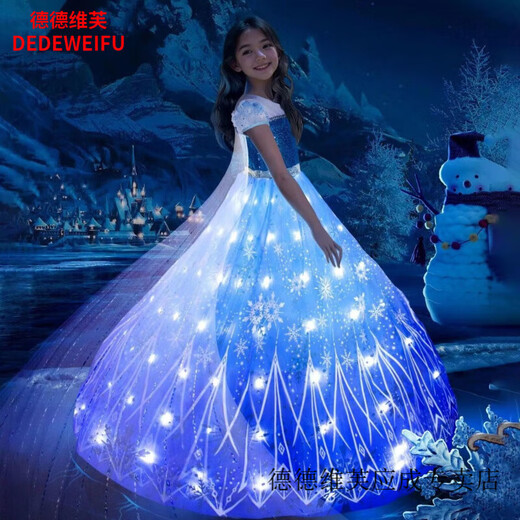 Vinoa Frozen Elsa Princess Dress Summer Children's Birthday Style Dress Girls Elsa Dress Mesh Skirt Main Image 120