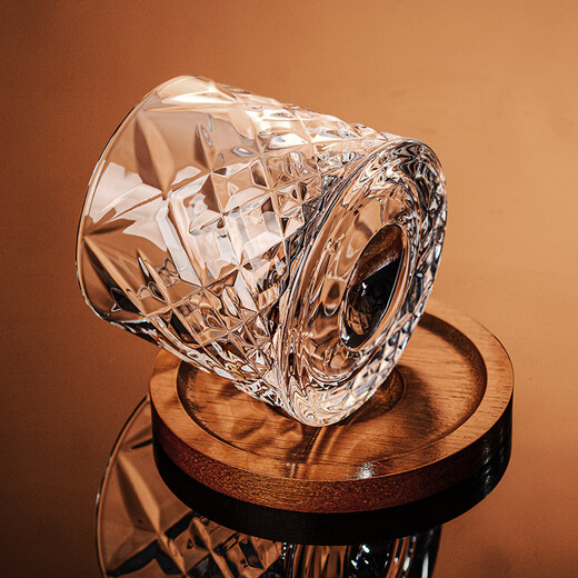 Lanyi whiskey glass foreign wine cup household crystal high-end exquisite classical tumbler decompression glass beer cup diamond style 280ml 2 pieces with base