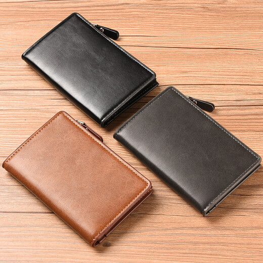 OTHER/Other card holder men's ultra-thin multi-card slot large-capacity ID storage coin purse driver's license card holder compact bank card holder brown