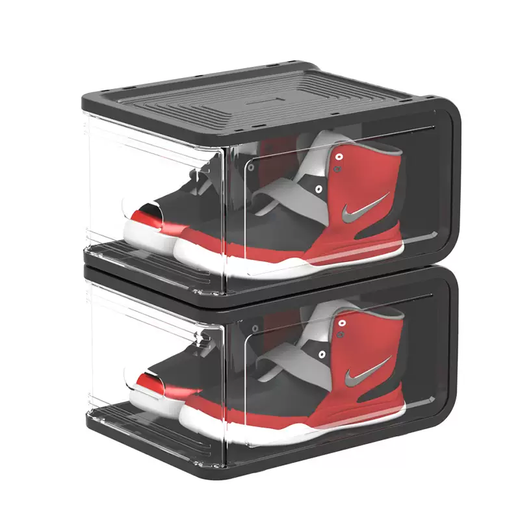 Yusenyi uses a special storage box to store shoes in the car, a car shoe box to store shoes in the trunk of the car, a small transparent shoe cabinet, magnetic suction type (brown panel), 2 pieces, adjustable partitions, 38x28x18cm, 38 pieces, 38x28x18cm