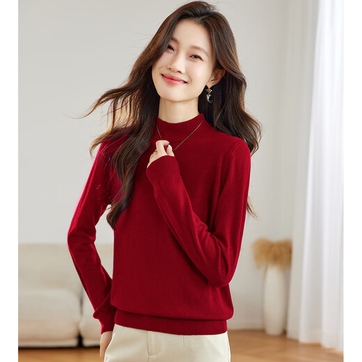 Snow Flying (SNOWFLYING) new winter sweater for women, half turtleneck, long sleeves, super soft, comfortable, casual knitted bottoming shirt, solid color inner top
