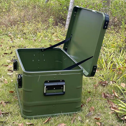 Manufacturer supplies outdoor aluminum box camping aluminum alloy storage box outdoor self-driving tour extra large storage box black 50L