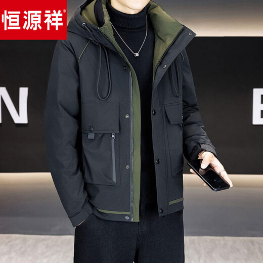 Hengyuanxiang морозостойкая одежда мужская утепленная зима 2024 новый модный бренд элитной американской спецодежды легкая куртка винный Qiji красного цвета M