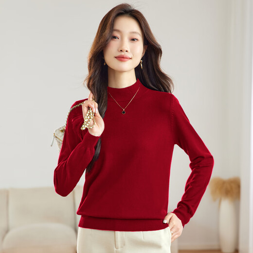 Snow Flying (SNOWFLYING) new winter sweater for women, half turtleneck, long sleeves, super soft, comfortable, casual knitted bottoming shirt, solid color inner top
