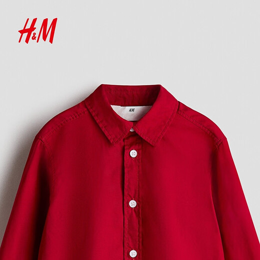 H&M New Year Series Children's Clothing Children's Boys' Shirt Cotton Red Year of the Horse New Year's Eve Shirt 1289801 Red 009 130 130/64 (7-8Y)