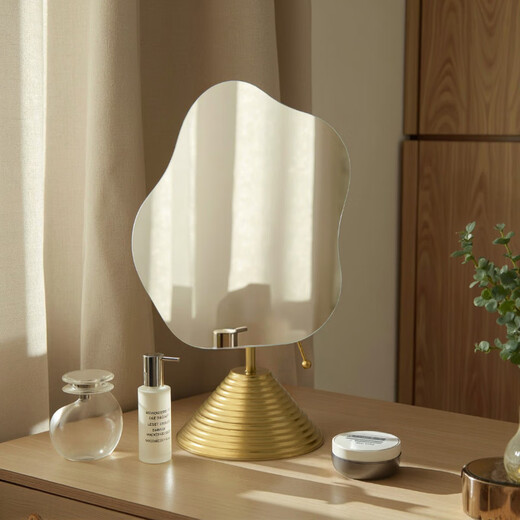 2025 new vanity mirror ins dormitory bedroom Internet celebrity vanity mirror cloud vanity mirror high-definition mirror can be rotated irregular cloud style silver