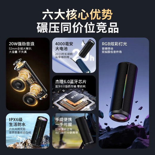 Sony Ericsson SD-18 Bluetooth audio active high-quality long-lasting dual speakers dual-diaphragm multimedia card plug-in USB flash drive outdoor waterproof and convenient home subwoofer audio black