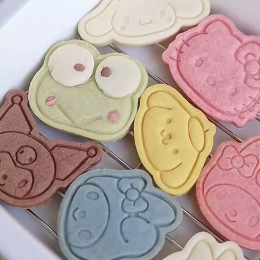 Yusenyi Cartoon Biscuit Mold KT Cat Watermelon Cutting Mold Snow Skin Mooncake Household Cookie Fondant Baking Tool 8-piece Set of Hot-selling Value-for-money Food-grade Safety Materials