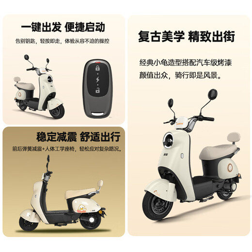 Golden Arrow Electric Motorcycle Popular New Product Lingcai 60V20AH Lead Acid Battery Long Life 800W High Power One-click Start Smart Pedal Electric Motorcycle Miwu White