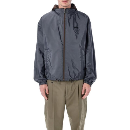 PRADA Men's Jacket Windproof Lightweight Regenerated Nylon Outdoor Daily Jacket Casual Brown One Size | M