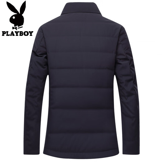 花花公子高端品牌男士立领轻薄羽绒服商务休闲保暖鸭绒外套立领面包服 灰绿色 2XL 185 建议160-175