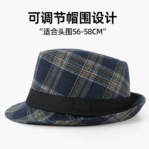 SOOKI hat men's middle-aged and elderly dad autumn and winter hat warm Shanghai beach British gentleman hat grandpa travel old man hat navy blue one size (56-58cm)