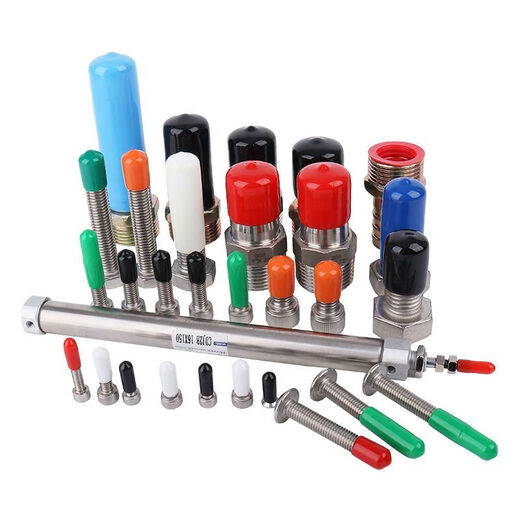 Nut cap protective sleeve PVC rubber protective cap screw rod soft rubber sleeve external thread plastic pipe sleeve conical dustproof new (black) inner diameter 14.5mm*inner length 20mm 500 pieces