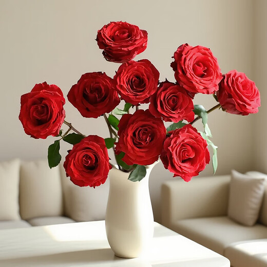 AB-grade high-quality perfume lily flowers, hydroponic flower arrangement, home life, water-raised fresh-cut roses from Yunnan, straight hair, 10 roses of any choice, no color variety specified