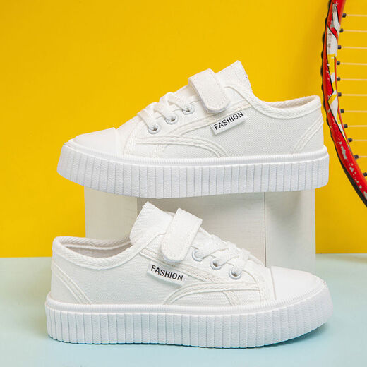 Children's canvas shoes 2025 spring and autumn new student shoes boys plaid sports shoes girls soft bottom low-top sneakers QC-A58 black 35 size 35 shoes inner length 21 points 5cm