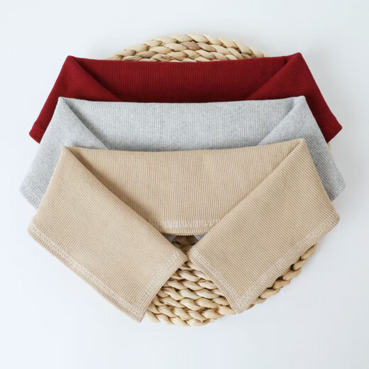 Fat Donglai's same style down jacket collar protector, anti-dirty collar protector, all-inclusive cotton coat, hemmed knitted fake collar, black threaded collar