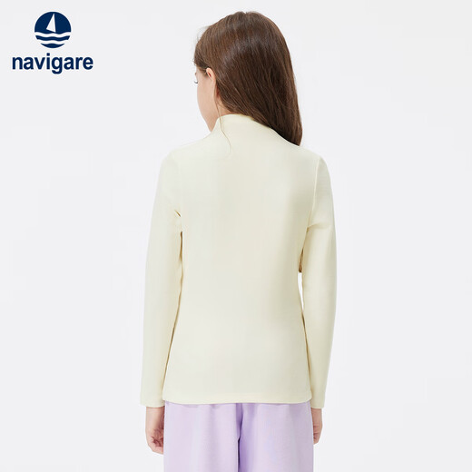 Navikel Italian small sailing children's clothing children's bottoming shirt children's long-sleeved T-shirt students middle and older children half turtleneck clothing bottoming shirt off-white 120