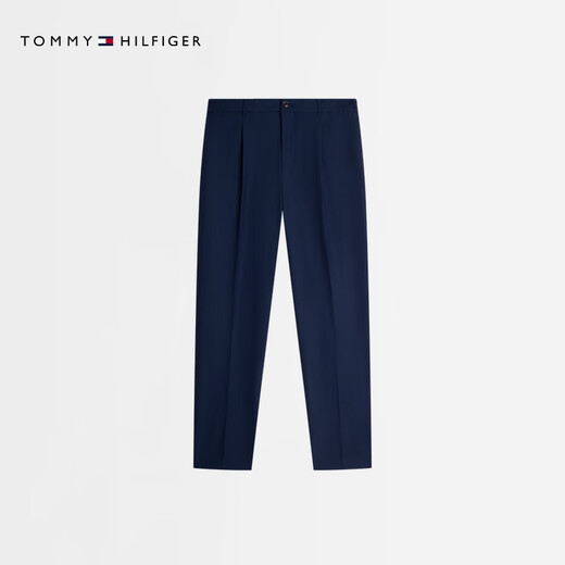 Tommy Hilfiger【吸湿速干】26春夏新款男装通勤小格纹可打包锥形休闲长裤 深蓝色DCA 31