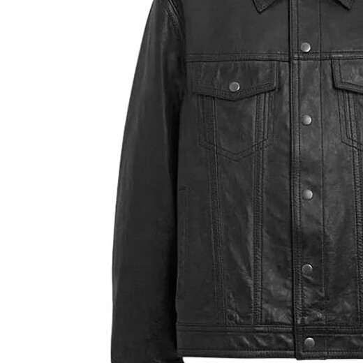 COACH SS24 однобортная однобортная кожаная куртка мужская с длинными рукавами и лацканами, черная, черная, M