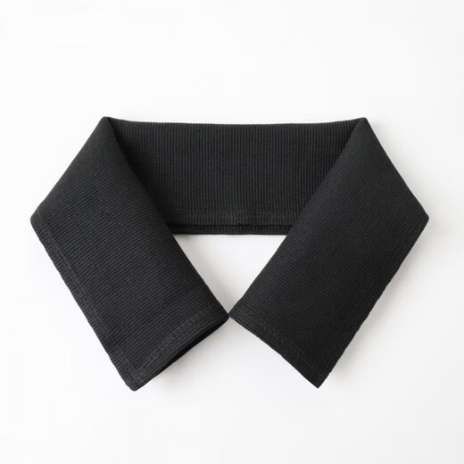 Fat Donglai's same style down jacket collar protector, anti-dirty collar protector, all-inclusive cotton coat, hemmed knitted fake collar, black threaded collar