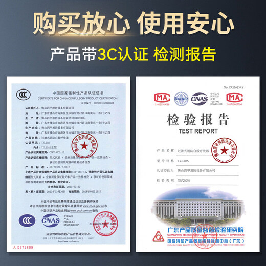 Gas mask full face fire escape household fire and smoke mask filter type fire self-rescue respirator adult model 12 years and above smoke filter effect 95 smoke/anti-virus 2