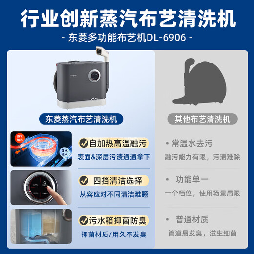 Donlim fabric cleaning machine, high-temperature steam cleaning machine, multi-functional steam cleaning, sterilization, mite removal, spray and suction all-in-one machine for washing sofas, mattresses, curtains and carpets cleaning tool DL-6906 (with all brush heads)