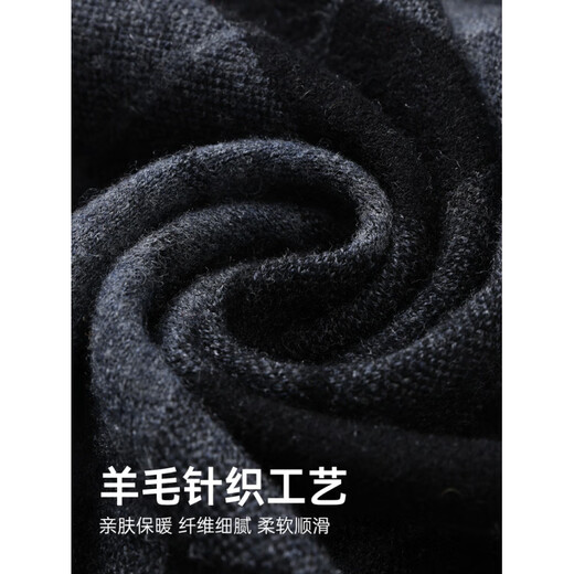 Hengyuanxiang Winter Lamb Wool Scarf Gift Box Men's Warm Scarf Thickened for Boyfriend and Dad Birthday Gift Camel