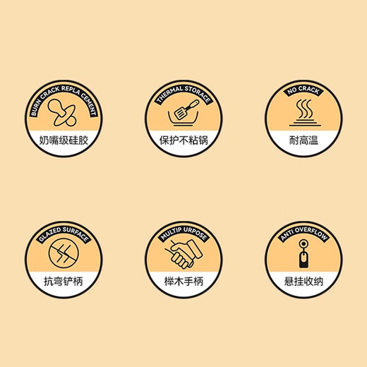 Royalstar silicone spatula household cooking spatula non-stick special spatula wooden handle spatula food grade spatula set spatula European standard maternal and child grade silicone + beech wood handle