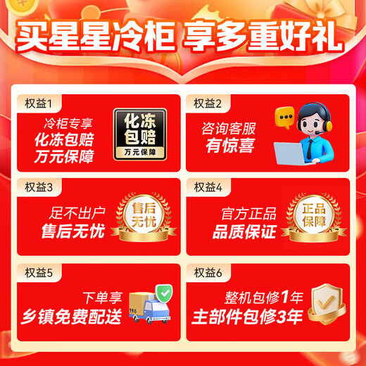 Xingx (XINGX) 300 liter single temperature household freezer commercial large capacity no need for frequent defrosting refrigeration/freezing freshness energy-saving horizontal refrigerator BD/BC-300E/RL small refrigerator