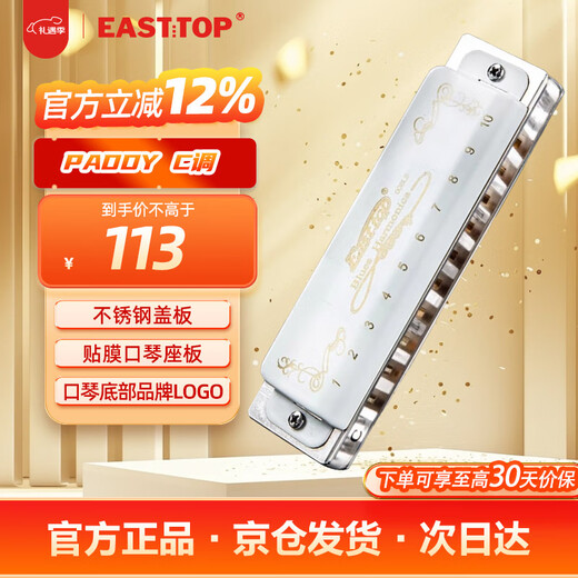 EAST TOP blues harmonica 10 holes T008L PADDY C key