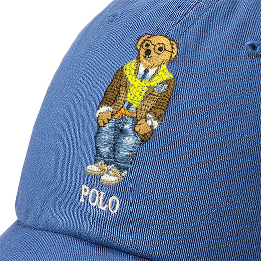Polo Ralph Lauren unisex classic PoloBear twill cotton baseball cap 410-distressed royal blue ONE