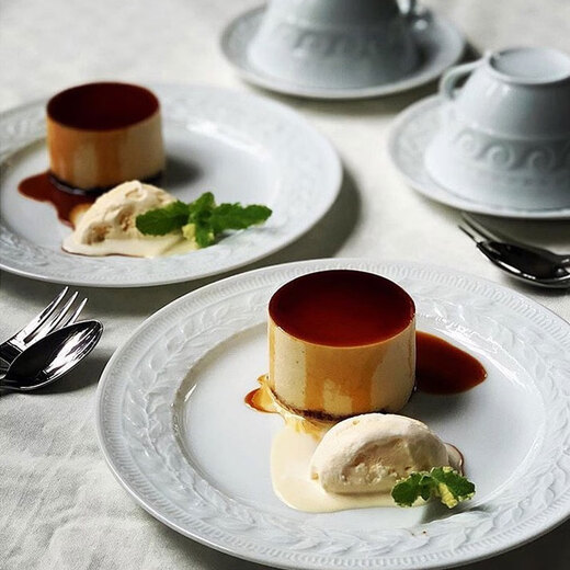 BERNARDAUD France imported Louvre series dinner plate European style pure white tableware flat plate soup plate housewarming couple gift volute corrugated flat plate 19cm