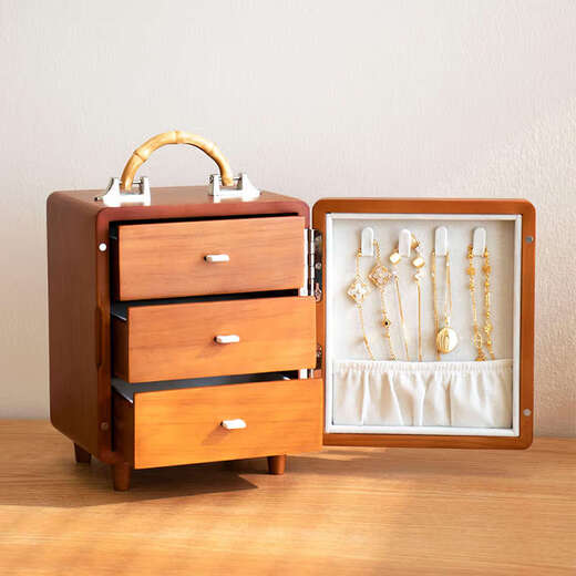 Yusen Yiguo jewelry storage box wedding gift birthday wedding gift high-end exquisite jewelry box happy eyebrow + jewelry box red gift box