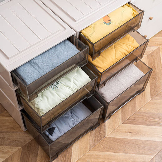 Wings Wardrobe Storage Box Drawer Clothing Storage Box Clothes Underwear Organizing Box Transparent Storage Cabinet 38L 4418 Depth 47x Width 44x Height 18CM Special Offer Single Pack