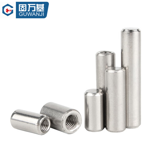 GUWANJI 304 stainless steel single-head internally threaded cylindrical pin with hole positioning pin internal tooth pin M4-M20 8x20xM5 10 pieces