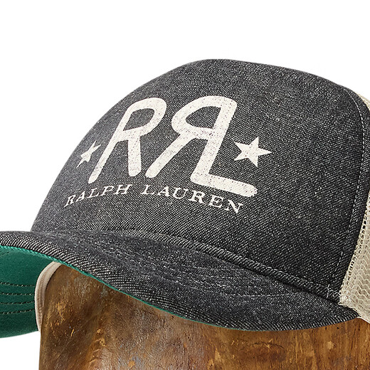 RRL Unisex Spring 26 RRL Ranch Logo Denim Trucker Hat RL95627 001-Multicolor ONE