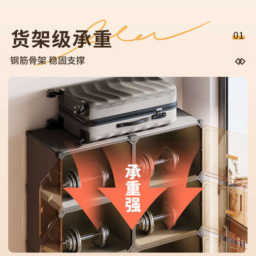 Yusenyi shoe cabinet storage cabinet home door shoe storage integrated wall shoe rack transparent shoe box storage box light luxury tea transparent door large capacity 2 rows 10 layers of gray (approximately 40 pairs of shoes)