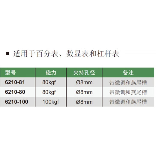 
Insize universal magnetic meter seat 6210-80 80KGf 100KGf with fine adjustment 6210-81 Yingshi 6224-40