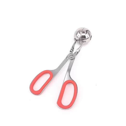 He Jiagong Stainless Steel Meatball Clamp Meatball Maker Rice Ball Clamp Large Handle Rubber Ring Meatball Clamp Stainless Steel 30 Blue Small Size