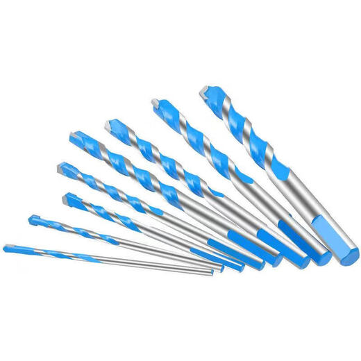 Hard overlord drill triangular handle wall brick cement wall reinforced glass tile special alloy drill bit drilling artifact blue overlord drill 5mm 1 piece