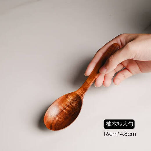 Sanqihu Japanese handmade spoon long handle solid wood eating spoon Japanese tableware beech spoon honey spoon teak-short spoon 164.8cm