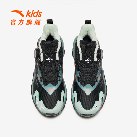 ANTA (ANTA) children's cotton shoes for boys and girls Dengfeng 3 autumn new outdoor cotton shoes 3146928 black/oxygen green-1 34