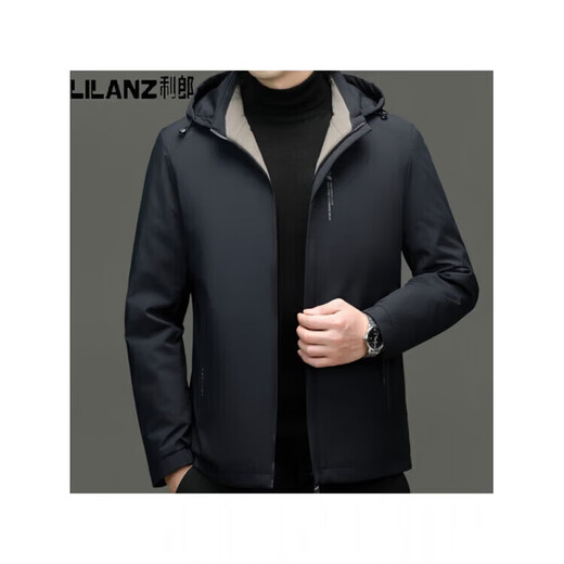LILANZ Мужская пуховая куртка Мужская деловая повседневная куртка с капюшоном Универсальная теплая высококачественная короткая осенне-зимняя новая куртка черного цвета 86213 Средняя толщина 14XL (195) 108a Рекомендуется 185-210 Джин Джин равен 0,5 кг