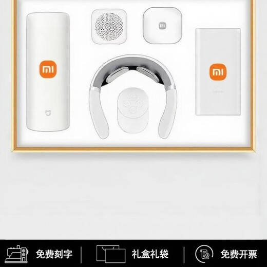 小米（MI）伴手礼商务年会礼品实用公司纪念品定制保温杯礼盒高端奖品 白色小mi品牌五件套 年节员工福利客户随手礼
