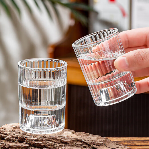 Pinwei lead-free glass wine glass vertical pattern white wine set household small wine glass two pack 65ml