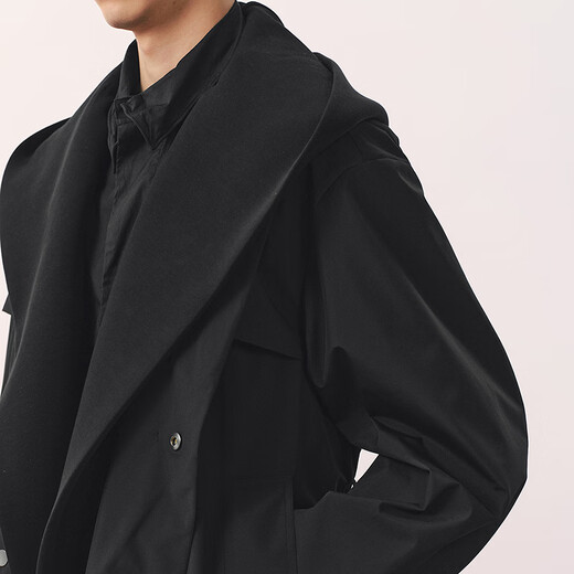 Sketch Men's 2026 Spring New Arrival Windbreaker H-Shaped Hooded Oversize Long 9Q1913680 001 Black M