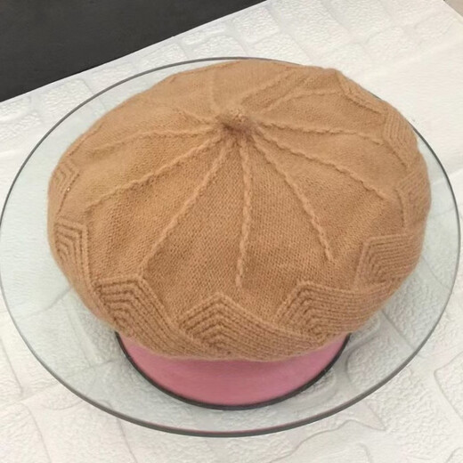 No. 1 Phoenix Thread Hat Women's Autumn and Winter Korean Version Versatile Plus Velvet Thickened Wool Hat Winter Warm Knitted Hat Octagonal Hat Beret Red One Size Knitted with Good Elasticity