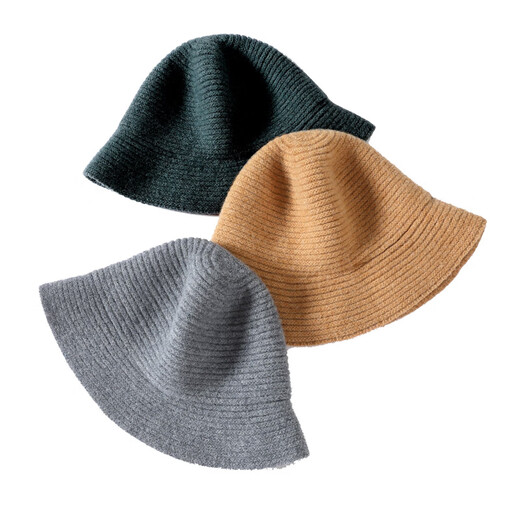 Hengyuanxiang sheep wool fisherman hat knitted woolen hat women's autumn and winter warm men's and women's pullover hat dome gray