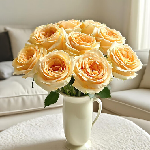 AB-grade high-quality perfume lily flowers, hydroponic flower arrangement, home life, water-raised fresh-cut roses from Yunnan, straight hair, 10 roses of any choice, no color variety specified