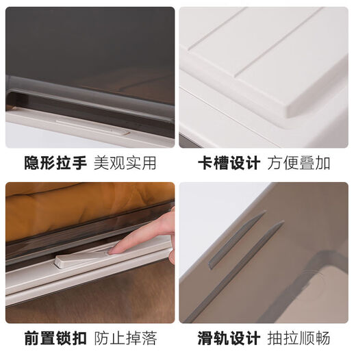 Wings Wardrobe Storage Box Drawer Clothing Storage Box Clothes Underwear Organizing Box Transparent Storage Cabinet 38L 4418 Depth 47x Width 44x Height 18CM Special Offer Single Pack